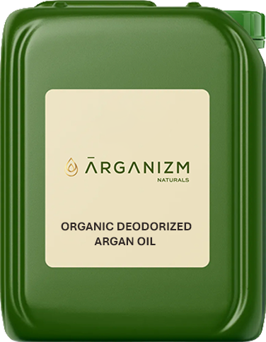 Conventional deodorized argan oil — bulk wholesale container